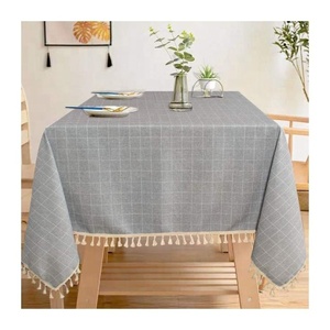 Customized Waterproof Woven Stripe Embroidered Linen <b>Tablecloth</b> Dining Party OEM ODM Low MOQ Wholesale Direct Factory - Product Image 4