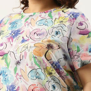 All Over Sublimation T Shirt personnalisé Femmes Confortable Polyester Sportswear Tee Full Color Sublimation T Shirt - Product Image 6