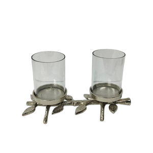 Linterna de huracán de mesa de metal dorado/chimeneas de portavelas en forma de cilindro Centro de mesa de color dorado Decorativo - Product Image 5