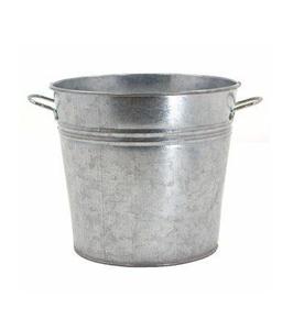 Galvanized Metal Round <b>Tub</b> Planter Bowl with Side Handles Rustic <b>Garden</b> Flower Pot Wholesale Bulk - Product Image 4