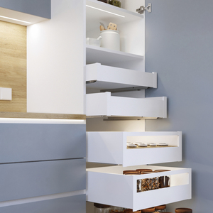 Emuca Protone 30kg cassetto esterno in acciaio con guide di estensione completa e Soft Close 93mm altezza 400mm profondità spagna modello 3280512 - Product Image 4