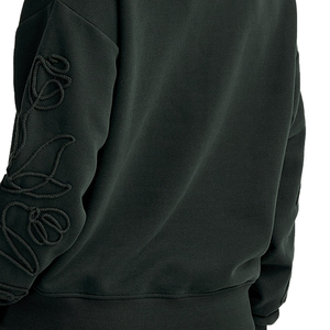 Sweat-shirt noir oversize pour femme de qualité supérieure, chaud pour l'hiver, col rond, manches longues, logo imprimé élégant sur le devant, 100% coton, imperméable - Product Image 6