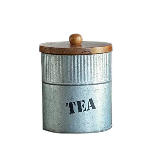 चीनी कॉफी चाय भंडारण के लिए ढक्कन धातु खाद्य भंडारण टिन कंटेनर के साथ अनुकूलित वायुरोधी रसोई प्राचीन कनस्तर सजावट