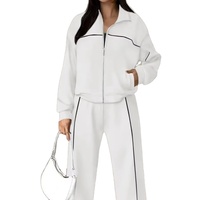 Ensemble short deux pièces en toile unie respirant, doublé, court, avec fermeture éclair, personnalisé OEM, 100 % coton écologique à séchage rapide pour femme