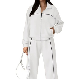 ชุดวอร์มผู้หญิงแบบครอปมีซิป ทรงโอเวอร์ไซส์ ระบายอากาศได้ดี ซับในอย่างดี ลวดลายย้อมสีแบบ Acid Wash สไตล์ฤดูใบไม้ร่วง พร้อมปักลาย OEM รุ่นปี 2026 - Product Image 1