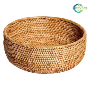 Panier de rangement de fruits en rotin tissé artisanal vietnamien idéal pour la cuisine et les salles à manger rustiques et modernes décor à la maison - Product Image 6