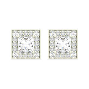 Compre Pendientes de Plata de Ley 925 de Primera Calidad para Mujer, Pendientes de Diamantes con Corte Princesa, Formas Geométricas de Gota de Agua, Dorados - Product Image 1