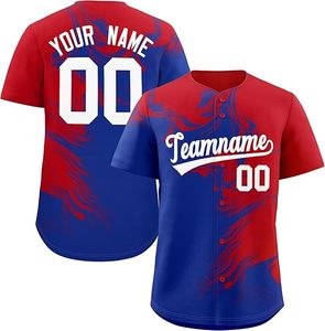 Maillots de baseball personnalisés à dégradé, uniformes sportifs imprimés numériquement, chemises personnalisées avec logo et nom brodés pour hommes, garçons et équipes - Product Image 3