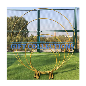 Arche de mariage en métal moderne, toile de fond plaquée or brillant, support de fleurs, scène rectangulaire, décoration d'arc de fleurs - Product Image 5