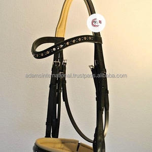 Logotipo personalizado del fabricante internacional de Adams, brida ostentosa, carreras de caballos ecuestres, equipo de equitación de cuero, mayorista - Product Image 5