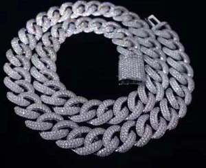 12mm Real VVS1 Moissanite Diamond Cadena de eslabones cubanos BustDown Collar cubano para regalo Estilo Hip Hop - Product Image 4