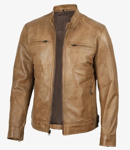 Chaqueta Bomber de cuero retro para hombre al por mayor diseñada en estilo de carreras clásico para un atractivo atemporal para hombres - Product Image 2