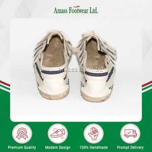 Alpargata plana de diseño moderno para mujer, parte superior de algodón teñido con hilo de calidad superior, transpirable, ligera para el verano, logotipo personalizado - Product Image 4