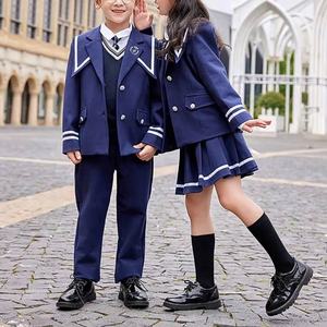 สูทสำหรับเด็กนักเรียนระดับประถมและมัธยมดีไซน์แบบกำหนดเองเบลเซอร์สีน้ำเงินเข้มดีไซน์ใหม่ - Product Image 5