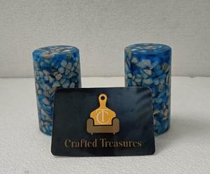 Saleros y pimenteros de resina y piedra aptos para alimentos con piedra y resina epoxi incorporadas, utensilios de cocina personalizados al mejor precio - Product Image 1