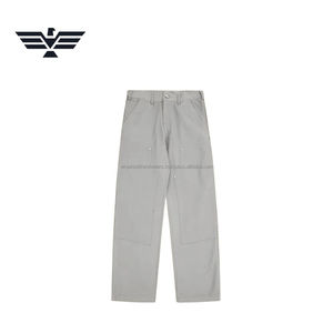 กางเกงขาตรงเอวยางยืดสำหรับผู้ชาย | กางเกงสปอร์ตผ้าคอตตอนลำลองเสื้อผ้าทำงานแนวสตรีทแวร์น้ำหนักเบามีกระเป๋าหลายกระเป๋า - Product Image 3