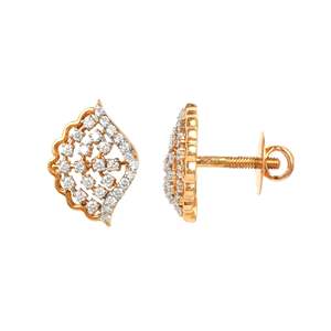 Twinkling Eyes Luxury 18Kt Gold Diamond Stud Pendientes Sparkling 18Kt Gold with Diamonds - Product Image 1