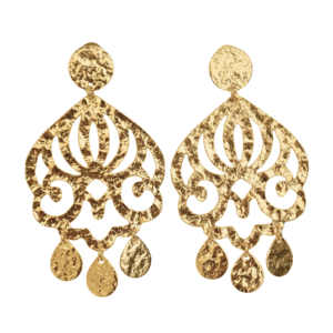 Pendientes de Lujo con Piedras Semipreciosas, Acabado en Oro Mate y Joyería de Primera Calidad - Product Image 1