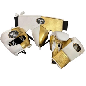 Ensemble de boxe professionnel sur mesure, sans boxe il n'y a pas de vie, avec gants en cuir véritable, protège-tête, protège-glandes, équipement d'entraînement - Product Image 1
