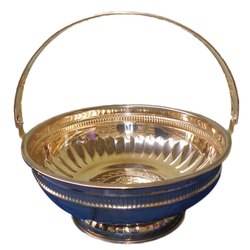 Cesta de Metal de latón con forma de cuenco tradicional, cesta de flores de Pooja decorativa multiusos, almacenamiento y regalo - Product Image 3