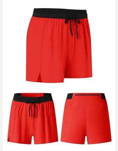 กางเกงขาสั้นลำลองชายหาดผู้ชาย ผ้าโพลีเอสเตอร์ 100% แห้งเร็ว เอวกลาง มีเชือกผูก ลายเรียบ ระบายอากาศได้ดี - Product Image 5