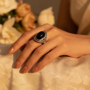 Anillo de Moda de Ónice Negro para Mujer en Plata 925 - Product Image 2