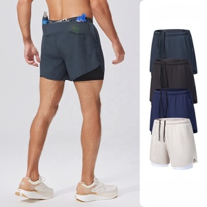 Chất Lượng Cao 92% Polyester 8% Spandex Nhanh Chóng Khô 2-Trong 1 Nén Lót Tập Luyện Hoạt Động Đào Tạo Chạy Phòng Tập Thể Dục Quần Short Cho Nam Giới - Product Image 1