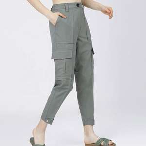 Pantalones Cargo Casuales para Mujer, Diseño Personalizado, Planos, Cómodos, Estilo Urbano, Multibolsillos, Transpirables, de Secado Rápido, de Algodón, Largos - Product Image 2