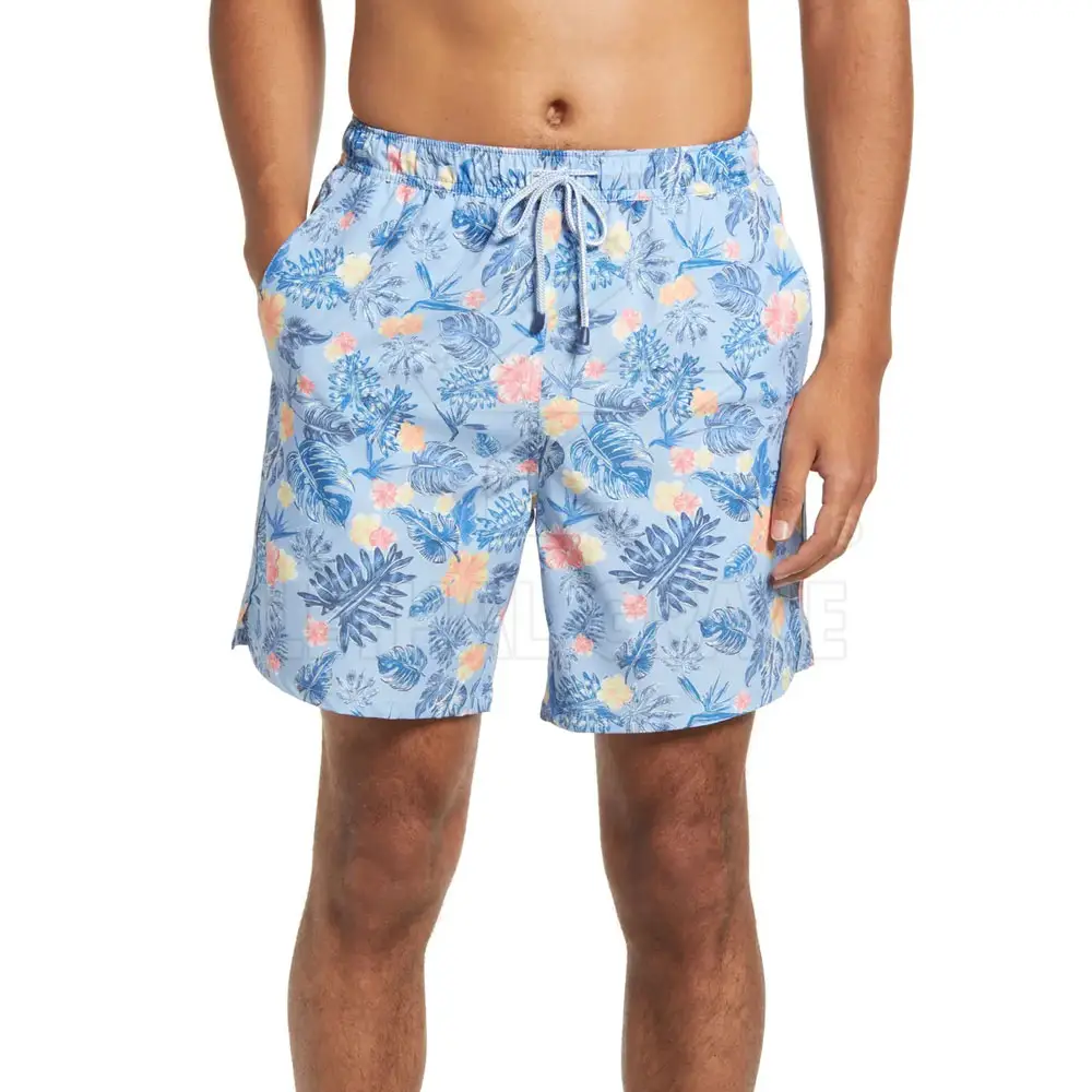 Short de plage en Polyester personnalisé pour hommes, maillot de bain court avec poche arrière