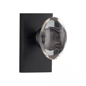 Bouton de porte contemporain noir avec verre transparent Poignée ronde design pour portes intérieures en bois Quincaillerie décorative pour bureau à domicile - Product Image 3