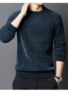 Suéter de punto de invierno para hombre, jersey de primera calidad, tela suave y cálida, informal, ajustado, de manga larga, prendas de punto de moda, cómodo - Product Image 3