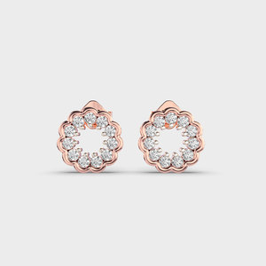 Hoa phong cách 1.50 + 1.50 ctw moissanite kim cương Stud Bông Tai Độc Đáo bezel prong 925 Bạc đẩy trở lại trên cả hai mặt - Product Image 3