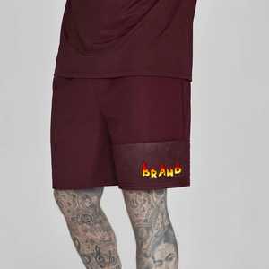 Pantalones cortos de algodón lavados con ácido y piedra con parche bordado de gran tamaño descolorido estampado informal personalizado para hombre para mí - Product Image 1