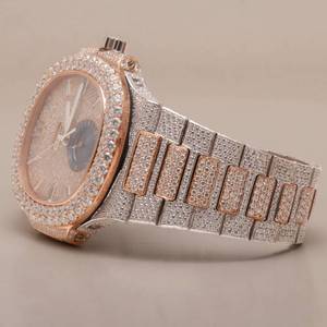 Reloj Mecánico de Lujo Unisex RB Gems, Correa Cuadrada de Acero Inoxidable, Diamante Moissanite VVS, Estilo Hip Hop para Hombre - Product Image 3