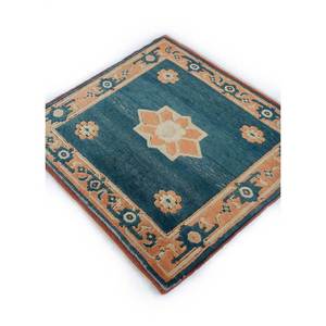 Tapis en laine noué à la main Nuray Blue Pae-1253, motif médaillon oriental, pour la maison, rectangulaire 9x12, pour salon, chambre à coucher, chambre d'adolescent - Product Image 2