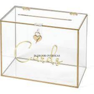 Ensemble de 3 invitations de mariage faites en acrylique de haute qualité et boîte de carte-cadeau de l'Inde à un prix impressionnant - Product Image 5