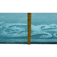 Zeitgenössischer Flair-Esszimmerteppich im Übergangsstil mit Abstraktem Geometrischem Design, Handgeknüpft, 100% Bambus-Seide Teppichset