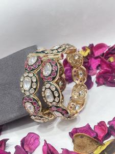 Brazaletes Clásicos Abribles con Zirconia Chapados en Oro de Estilo Antiguo Glamuroso, Joyería Étnica para Eventos, Juego de Dos Brazaletes para Mujer, Festivales - Product Image 2