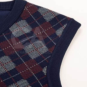 Pull-over sans manches en tricot pour homme à vendre Pull-over en tricot sans manches à la mode pour hommes Tenue décontractée élégante - Product Image 3