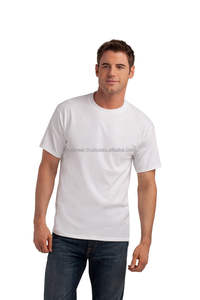 T-shirt personnalisé pour homme, anti-rides, séchage rapide, manches courtes, motif uni, tricoté, blanc uni, polyester/coton - Product Image 2
