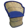 Chaise ottoman moderne en rotin et bambou pour l'extérieur, idéale pour les hôtels, les chambres, les cours, les patios et les jardins.