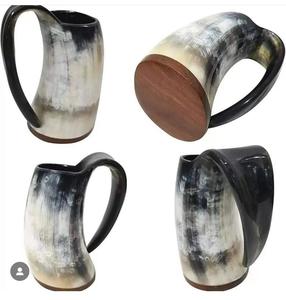 Taza de cuerno de búfalo brandy Vikingo y taza de cerveza mango de cuerno beber artesanía café taza de Fiesta Medieval hogar jardín cocina Decoración - Product Image 6