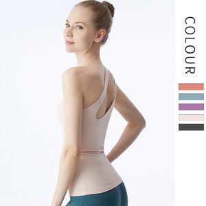 เสื้อครอปแขนกุดของผู้หญิงเซ็กซี่หนึ่งไหล่สายรัดประเดิมเสื้อกล้ามครอปขั้นพื้นฐาน - Product Image 3