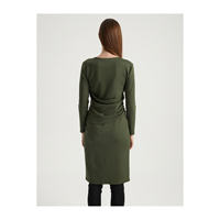 Robe décontractée courte à manches longues avec fermeture éclair, sans poche, sans doublure, sans ceinture, en mélange de viscose, coupe moderne