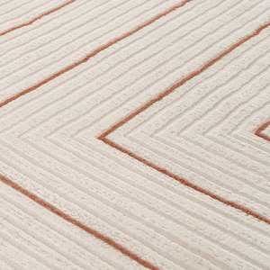 Tapis de salon géométrique fait main Netline Home Carmel Cream-Terra, 4 m de large - Product Image 2