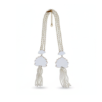 Collier Pendentif Chaîne Perles Naturelles Géométriques Classiques de Luxe Fait Main, Bijoux de Mariage pour Mariées Moti Mala TUSSHAR