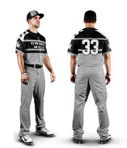 Ensemble d'uniformes de baseball personnalisés en usine avec maillot et pantalon évacuant l'humidité conçus pour la pratique et le jeu compétitif - Product Image 3