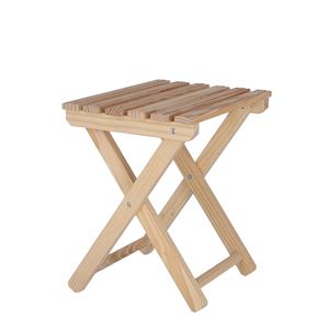 Sgabello da Pescatore WELL HOME in Legno Grezzo, Sedia da Giardino 33x22x36 cm - Product Image 3