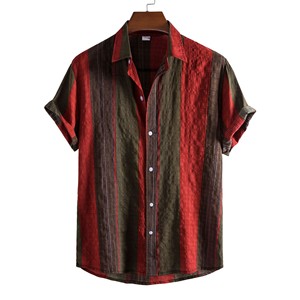 Haute qualité coton lin chemise à manches longues printemps lâche décontracté bouton jusqu'à couleur unie chemises pour hommes - Product Image 1