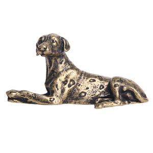 Laiton assis Antique chien Sculpture Portable à la main en Bronze massif chien Figurine décorative pièce maîtresse en gros - Product Image 1